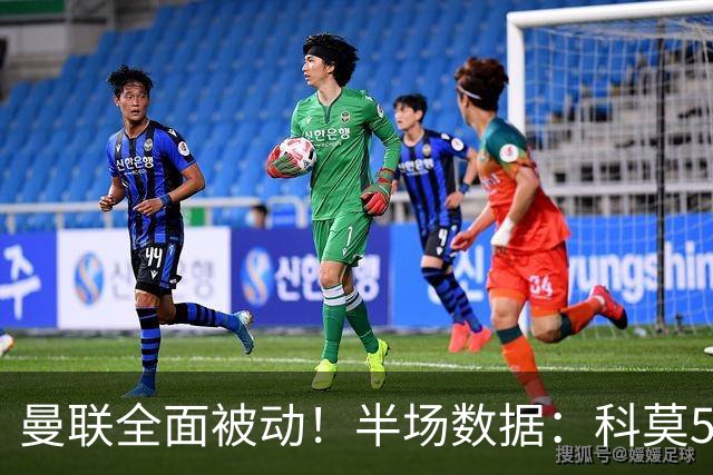 曼联全面被动！半场数据：科莫5射3正；曼联3射0正，控球率36%